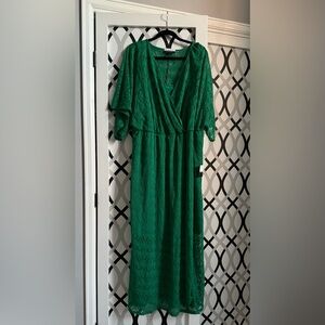 Eloquii elements women plus size 22/24 green maxi dress.
